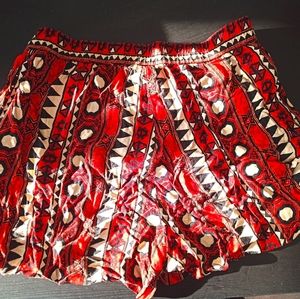 Orange short with patterna